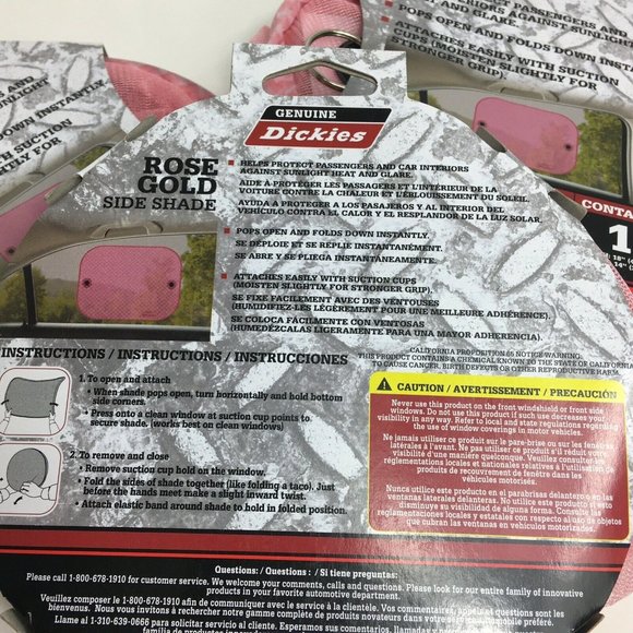 Genuine Dickies Side Window Sun Shade Car Passenger Protection Pink Rose Gold - Picture 8 of 12